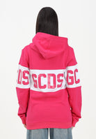 GCDS Felpa con cappuccio fucsia per donna, ragazze e bambine rifinita da stampa logo B2JU1926BA2 59 GCDS 