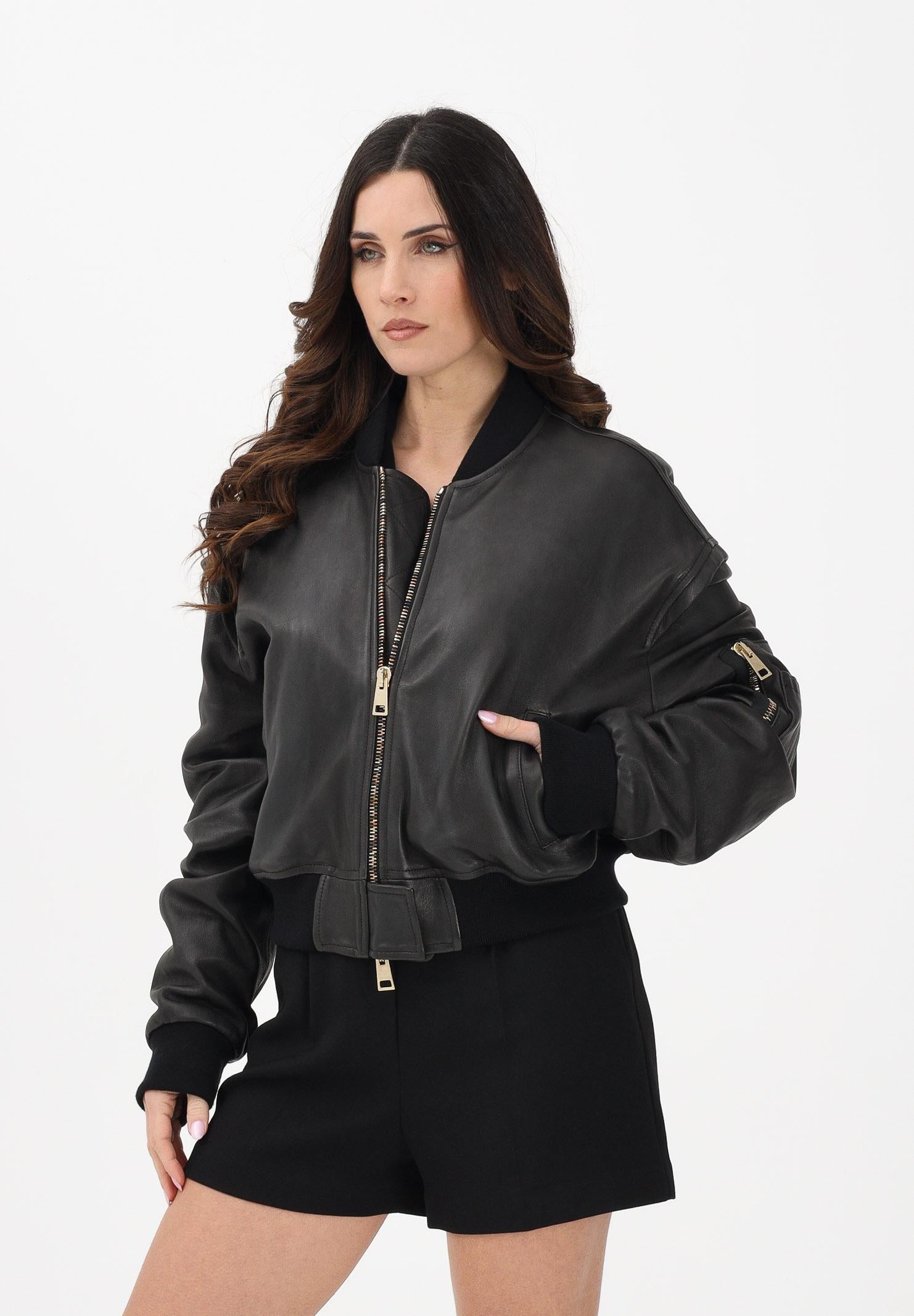 SIMONA CORSELLINI Giubbotto di pelle nero da donna A25CPGBS0101 V0003 SIMONA CORSELLINI 