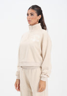 NEW ERA Felpa mezza zip LA Dodgers MLB Tonal panna da donna 60684429 . NEW ERA 