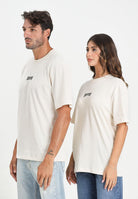 BARROW T-shirt a manica corta color crema per uomo e donna con maxi stampa sul retro F5BWUATH038 013 BARROW 