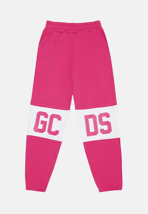 GCDS pantalone rosa da bambina in cotone con vita elasticizzata B2KU3017BA2 59 GCDS 