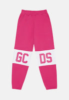 GCDS pantalone rosa da bambina in cotone con vita elasticizzata B2KU3017BA2 59 GCDS 