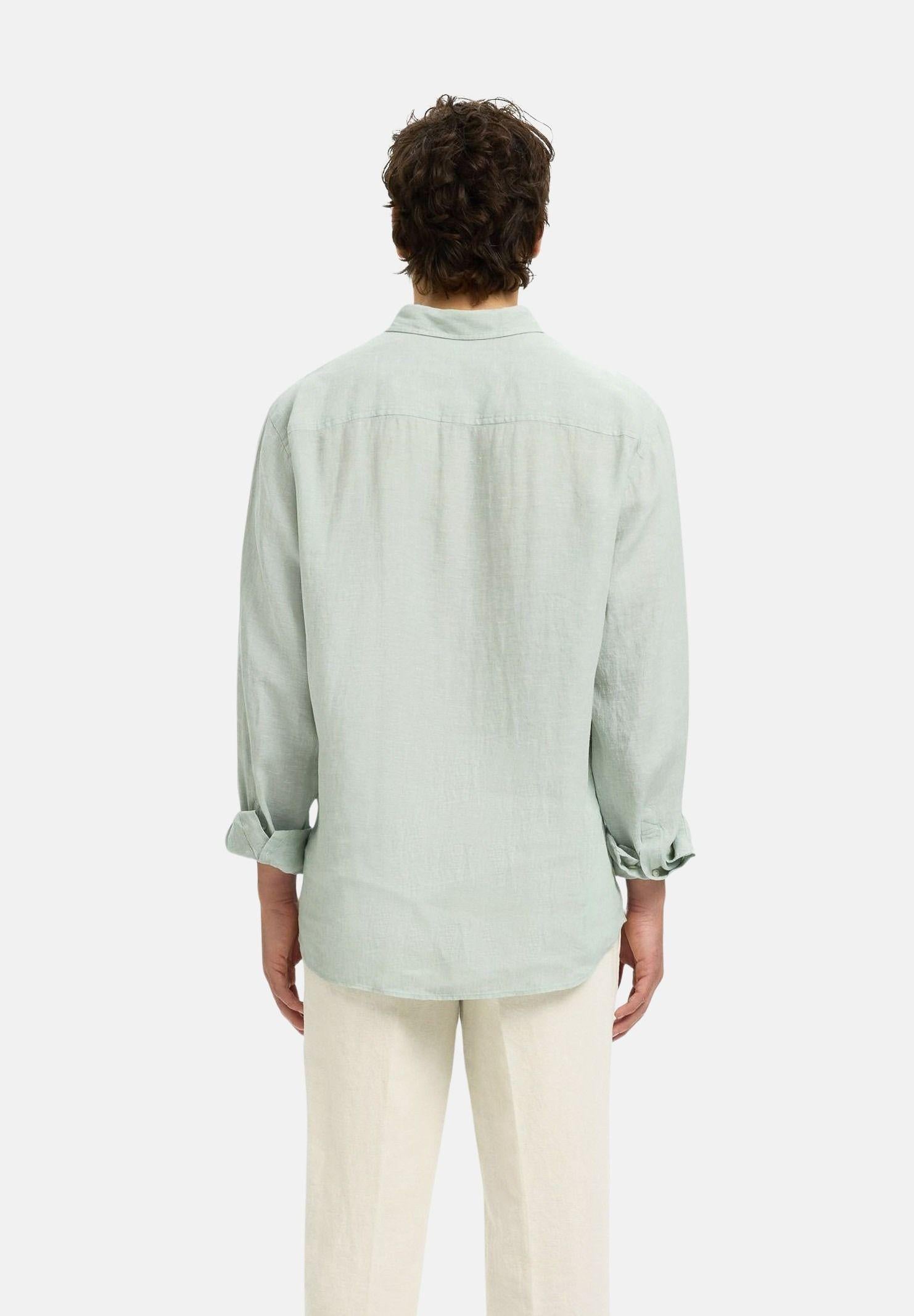 SELECTED HOMME Camicia Kylian 100% lino Aqua Gray da uomo. 16092471 ACGR SELECTED HOMME 
