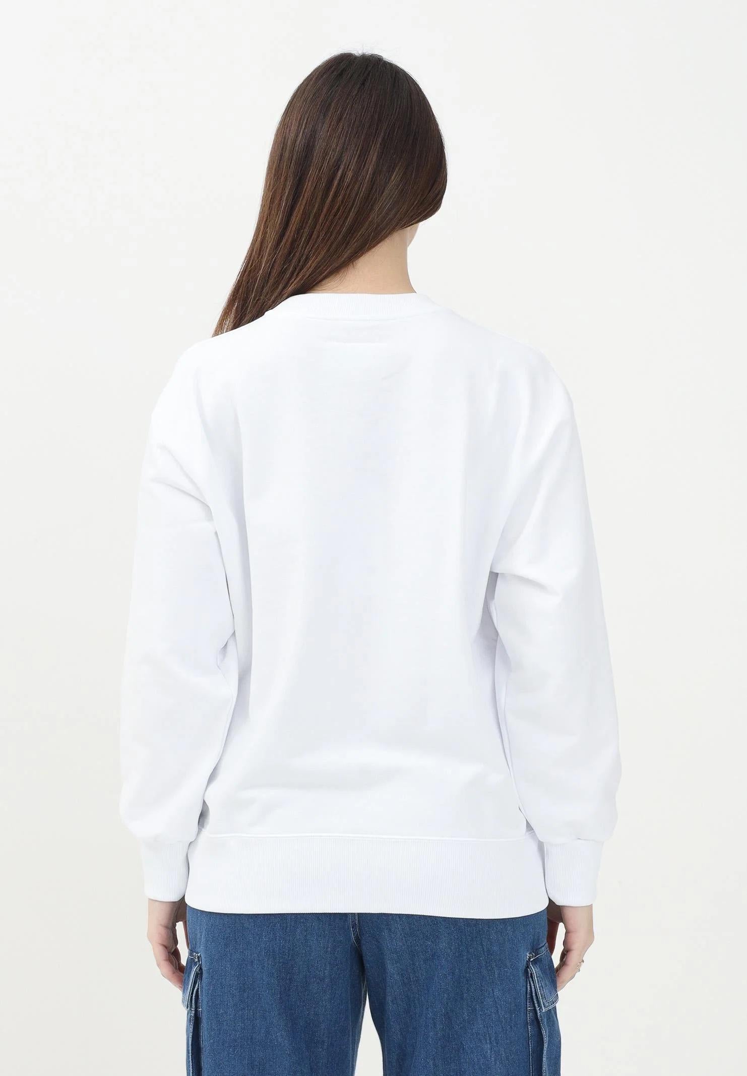 MAISON MARGIELA Felpa girocollo bianca per donna, ragazzi e bambini con logo numerico Pixe M60796MM02X M6100 MAISON MARGIELA 