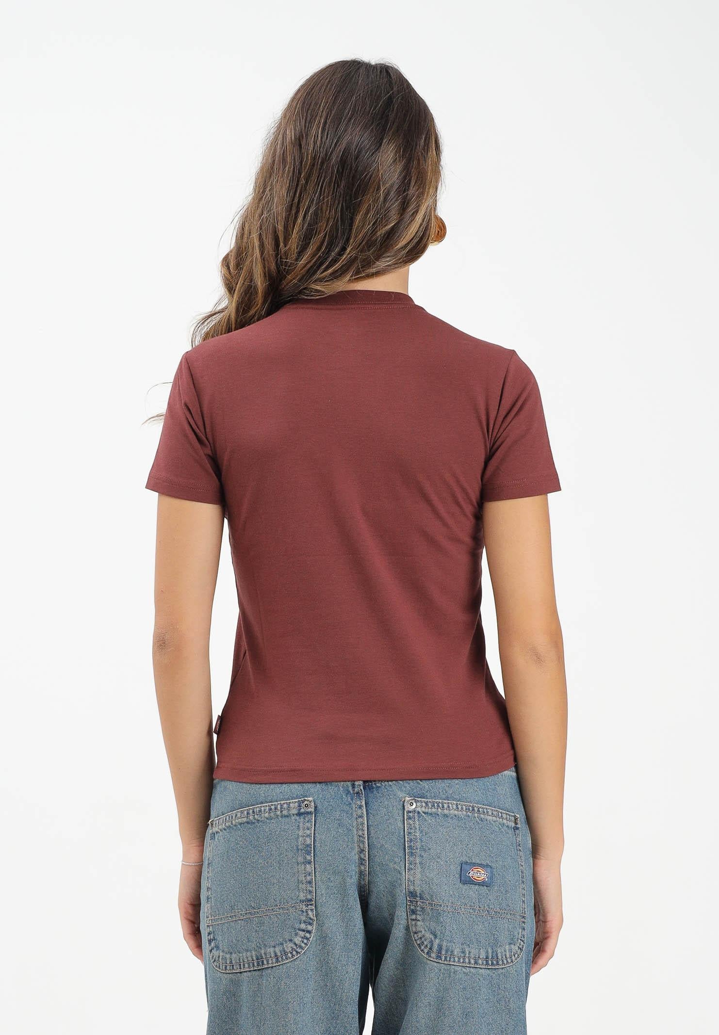 DICKIES T-shirt a manica corta Maple Valley bordeaux da donna DK0A4ZAOL161  DIckies 