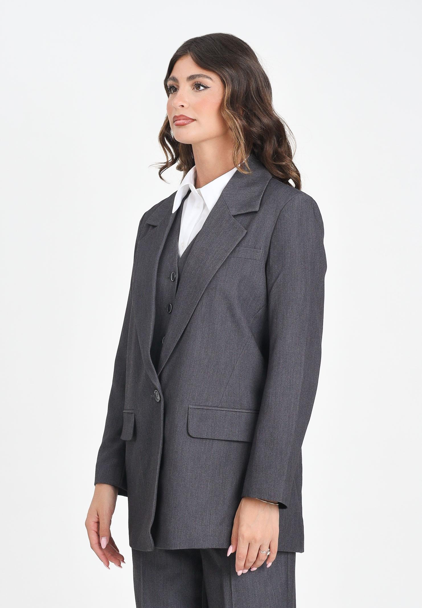 ONLY Giacca monopetto grigia da donna 15318088 DarkGreyMel ONLY 