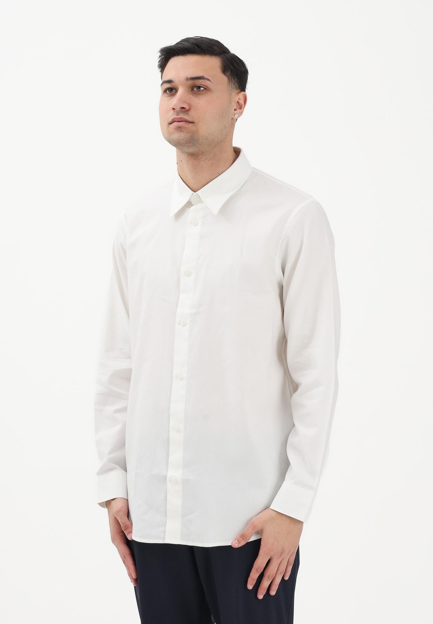 ARMANI EXCHANGE Camicia a manica lunga bianco panna da uomo con logo all-over XM002263AF13131 F0206 ARMANI EXCHANGE 