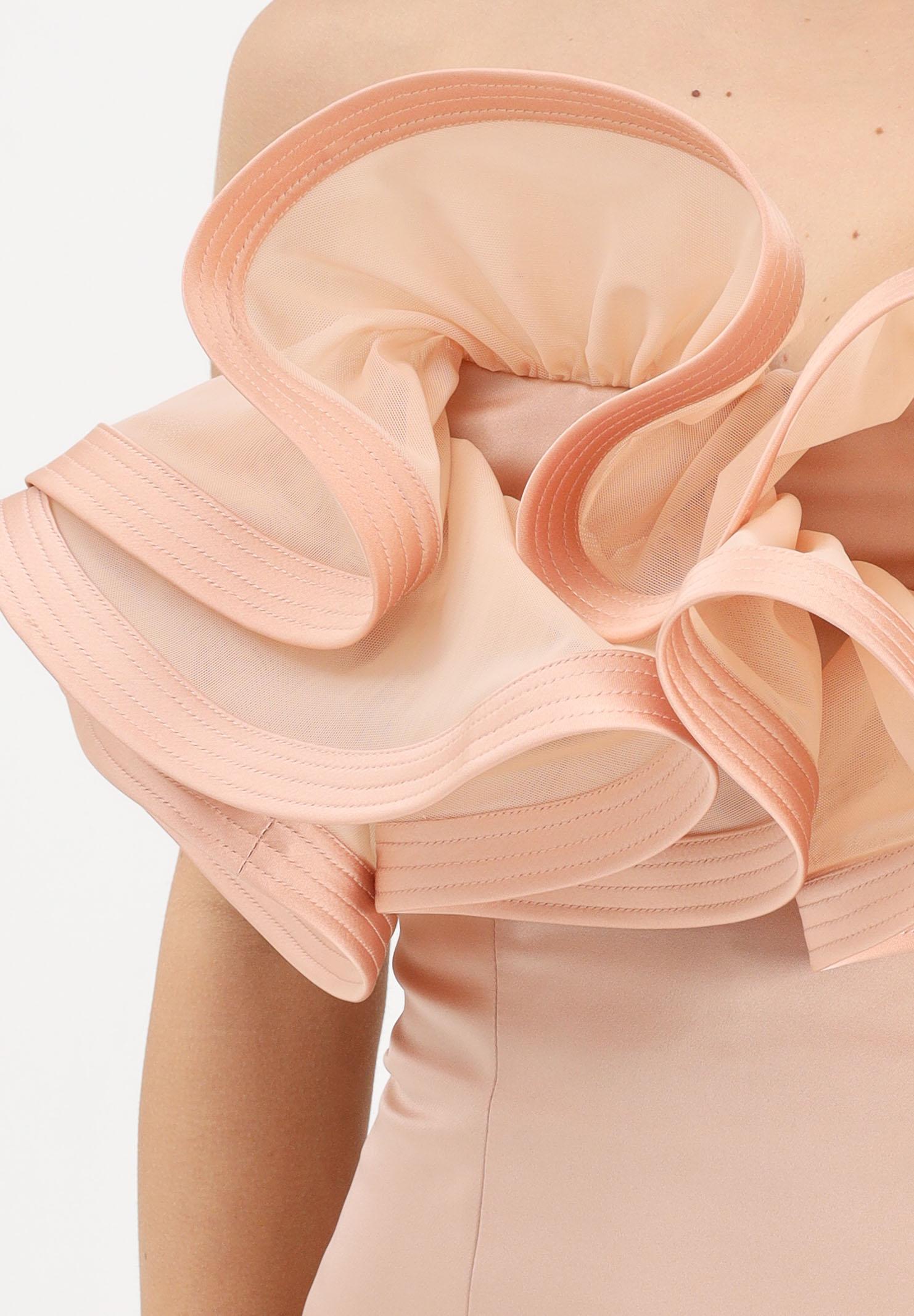 ELISABETTA FRANCHI Abito corto nude da donna con maxi ruche AB87962E2 EA1 ELISABETTA FRANCHI 