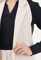 VICOLO Gilet panna da donna con motivo gessato TAB0101 ABFBU VICOLO 