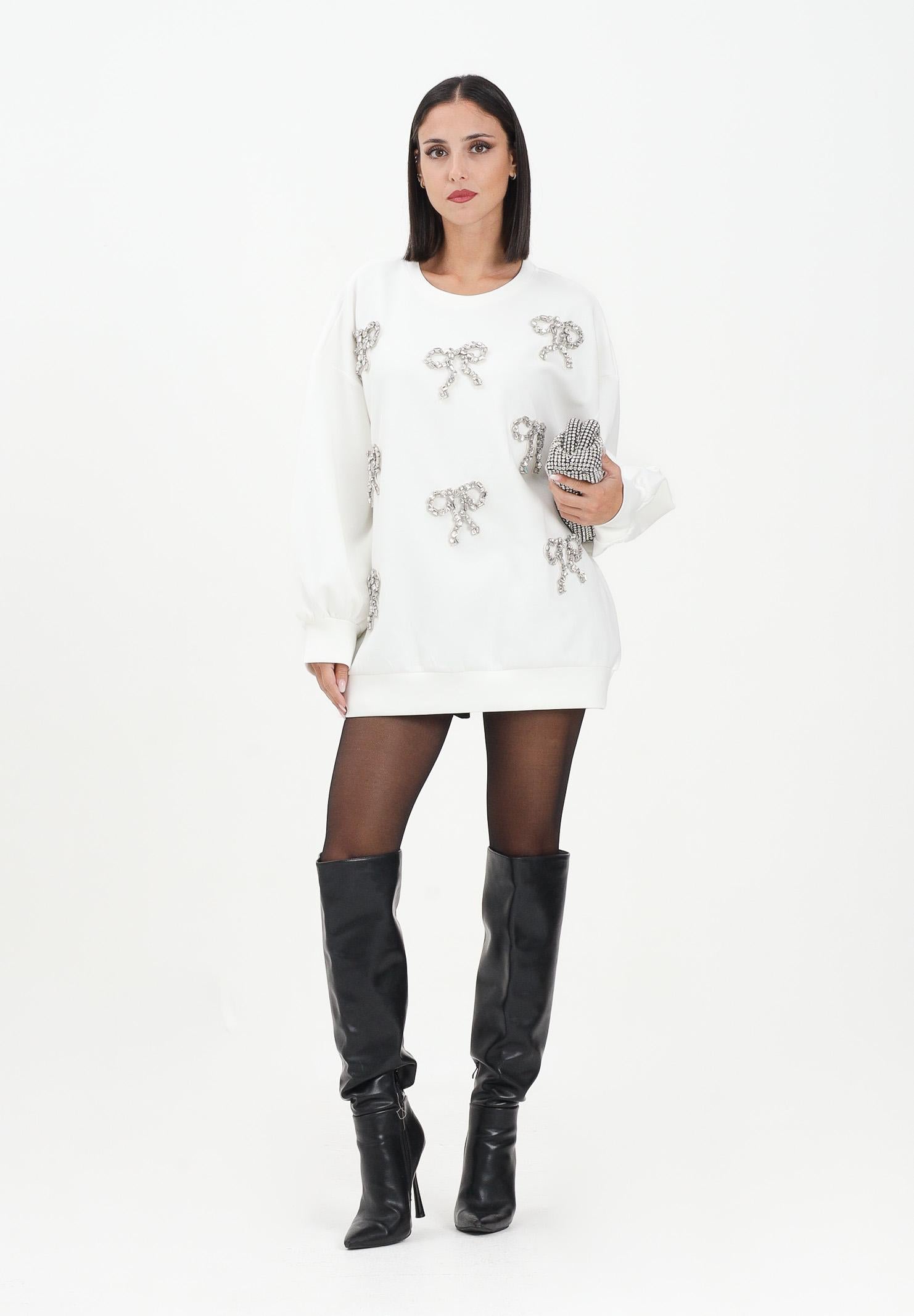 ODI ODI Felpa girocollo Nogara bianca da donna con applicazioni NOGARA734W5 D7 ODI ODI 