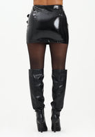 TPN Gonna corta Bovey nera da donna in ecopelle effetto vinile BOVEY012W5 D6 TPN 