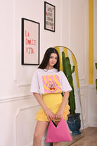 SANTAS T-shirt a manica corta bianca da donna con stampa CILIEGIA BIANCO SANTAS 