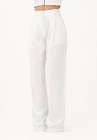 ELISABETTA FRANCHI Pantalone elegante avorio da donna con logo charm PA16761E2 360 ELISABETTA FRANCHI 