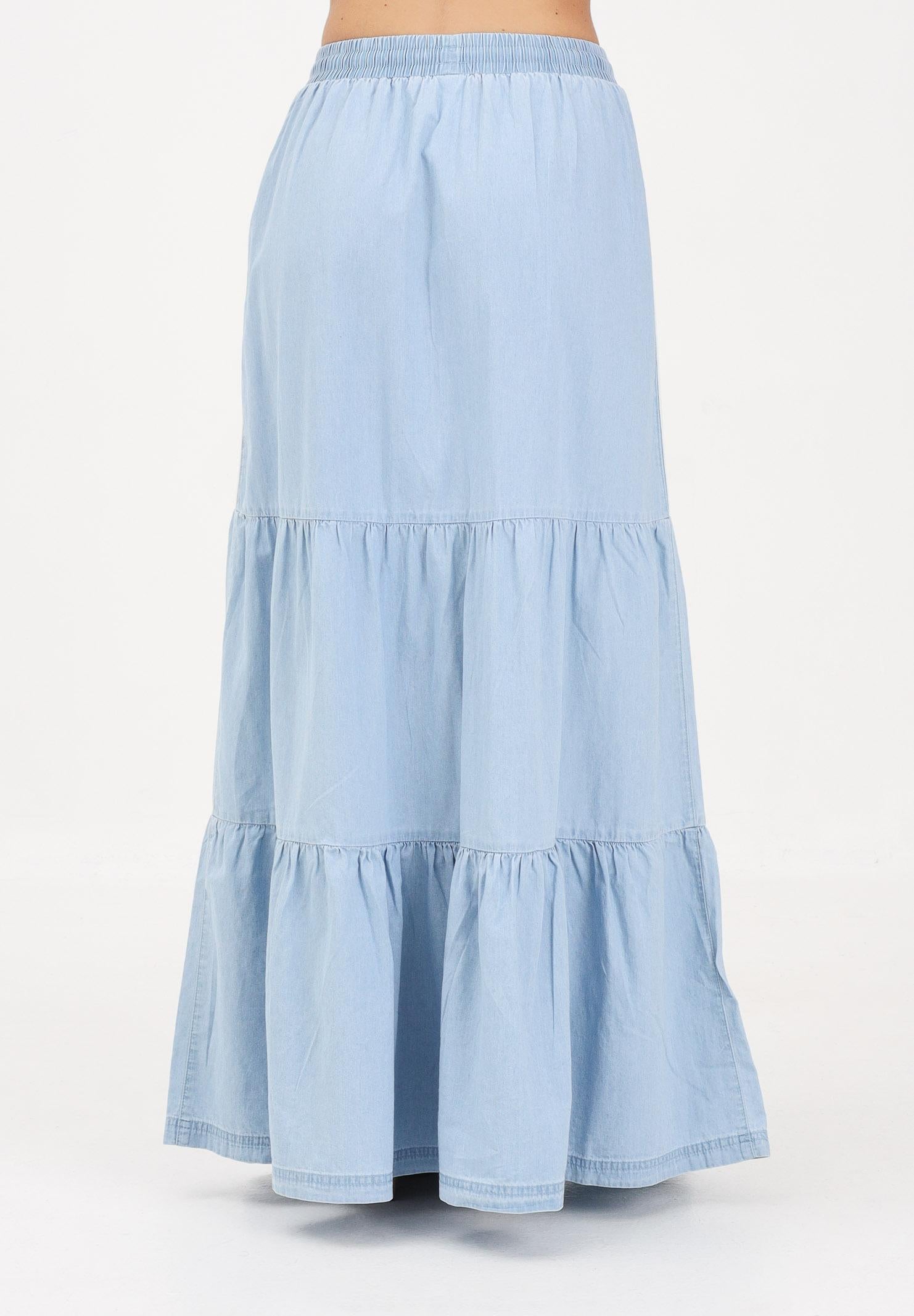 ADIDAS ORIGINALS Gonna lunga SUMMER GLOW in denim chiaro da donna KY8113 . ADIDAS ORIGINALS 