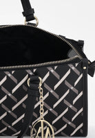 ARMANI EXCHANGE Borsa a mano nera da donna con motivo geometrico e charm con logo XW000400AF17155 MC043 ARMANI EXCHANGE 