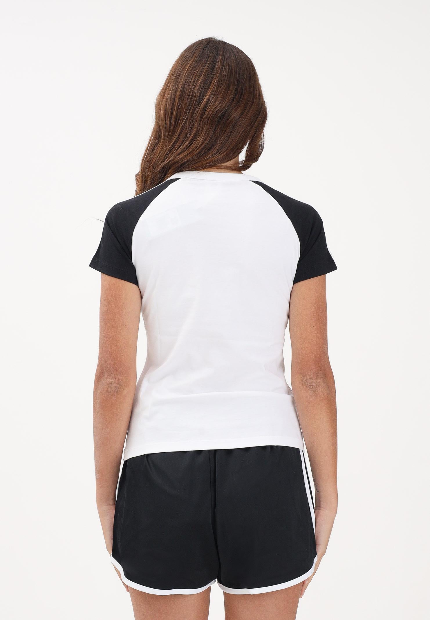 ADIDAS ORIGINALS T-shirt a manica corta SST bianca e nera da donna KD3799 . ADIDAS ORIGINALS 