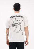 BLAUER T-shirt a manica corta panna da uomo con stampa grafica 26SBLUH02069-007439 102 BLAUER 