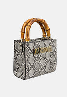 JUST CAVALLI Borsa a mano pitonata bianca e nera da donna 80RA4BD2ZSD84 L02 JUST CAVALLI 