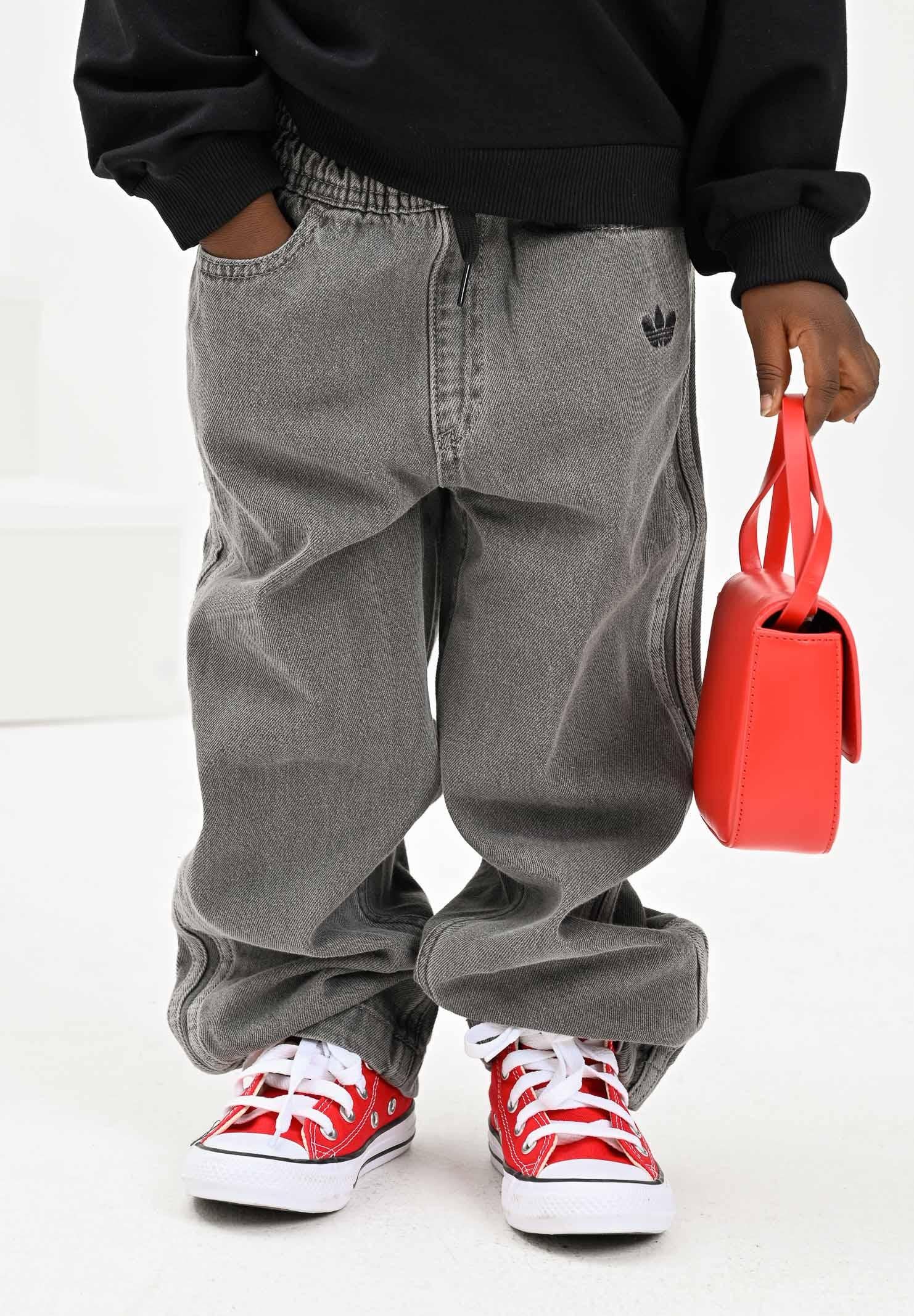 ADIDAS ORIGINALS Jeans in denim grigio per bambino e bambina JV7802  ADIDAS ORIGINALS 