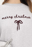 VICOLO Felpa girocollo grigia da donna con ricamo RF0610 GR VICOLO 