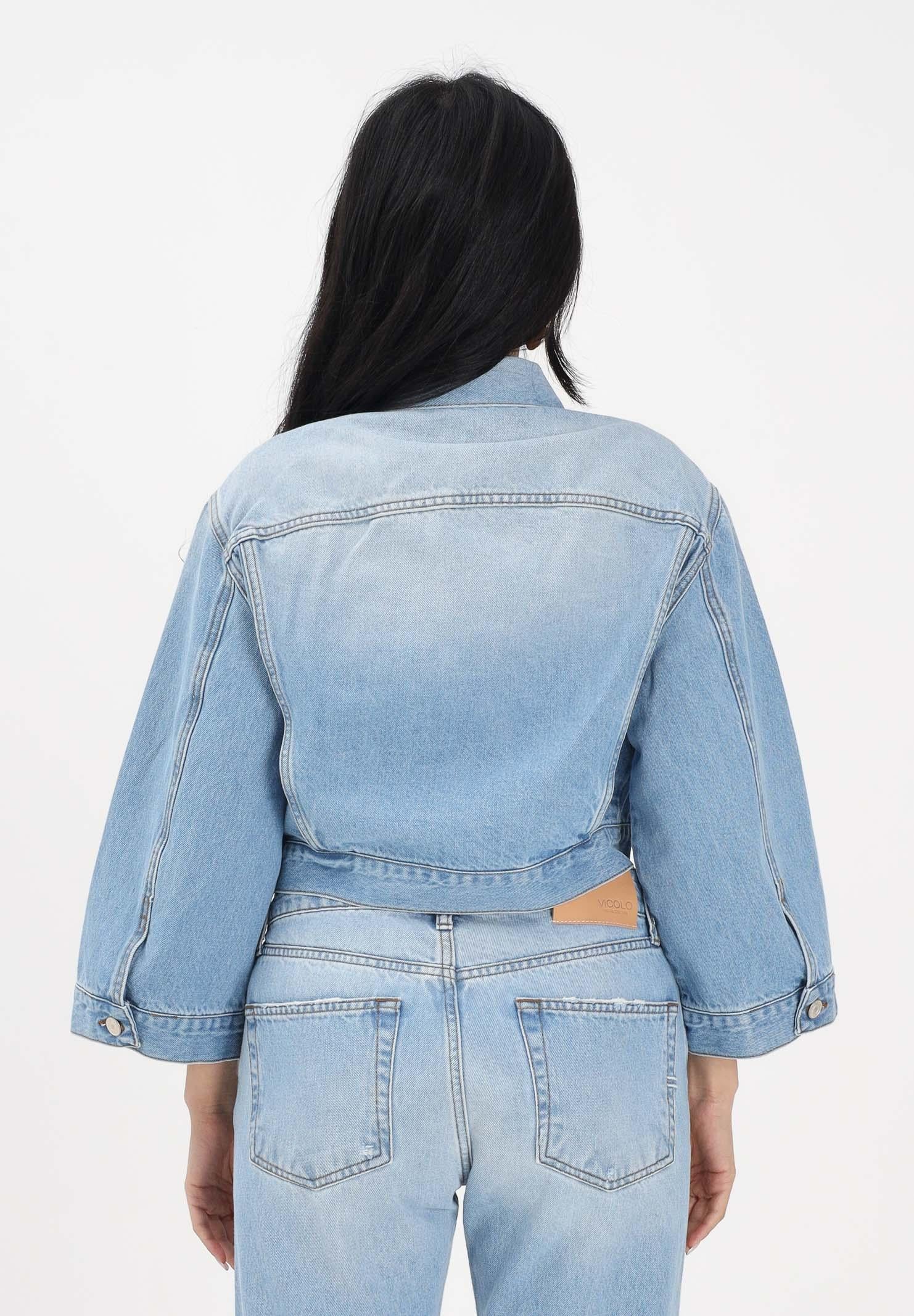 VICOLO Giubbotto in denim chiaro da donna con bottoni gioiello DAB5109 DECH VICOLO 