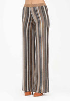 AKEP Pantalone a gamba dritta in maglia lavorata con righe multicolor da donna PTKD11003 V2 AKEP 