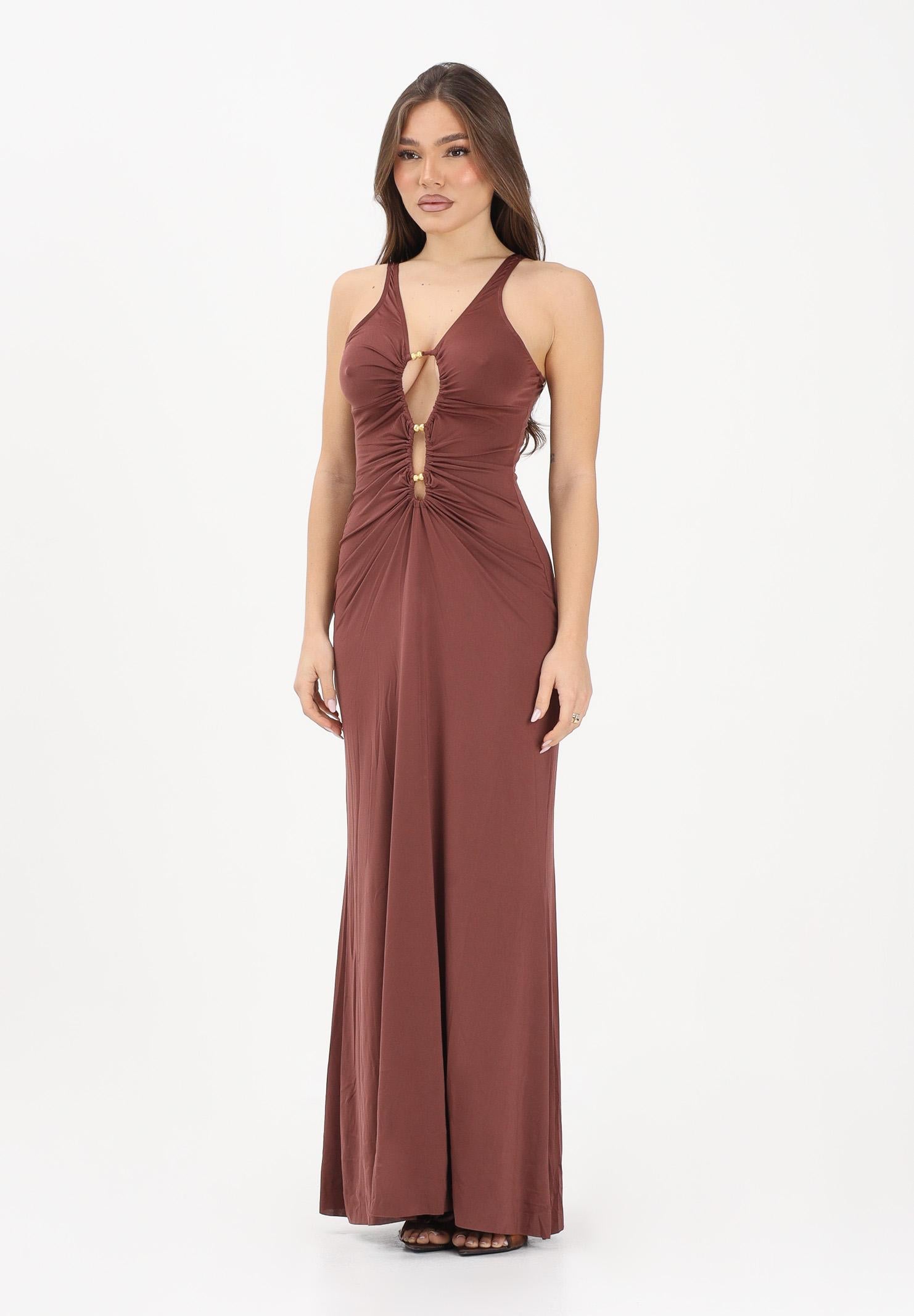 ME FUI Abito lungo marrone da donna MF26-SW0329BN . ME FUI 