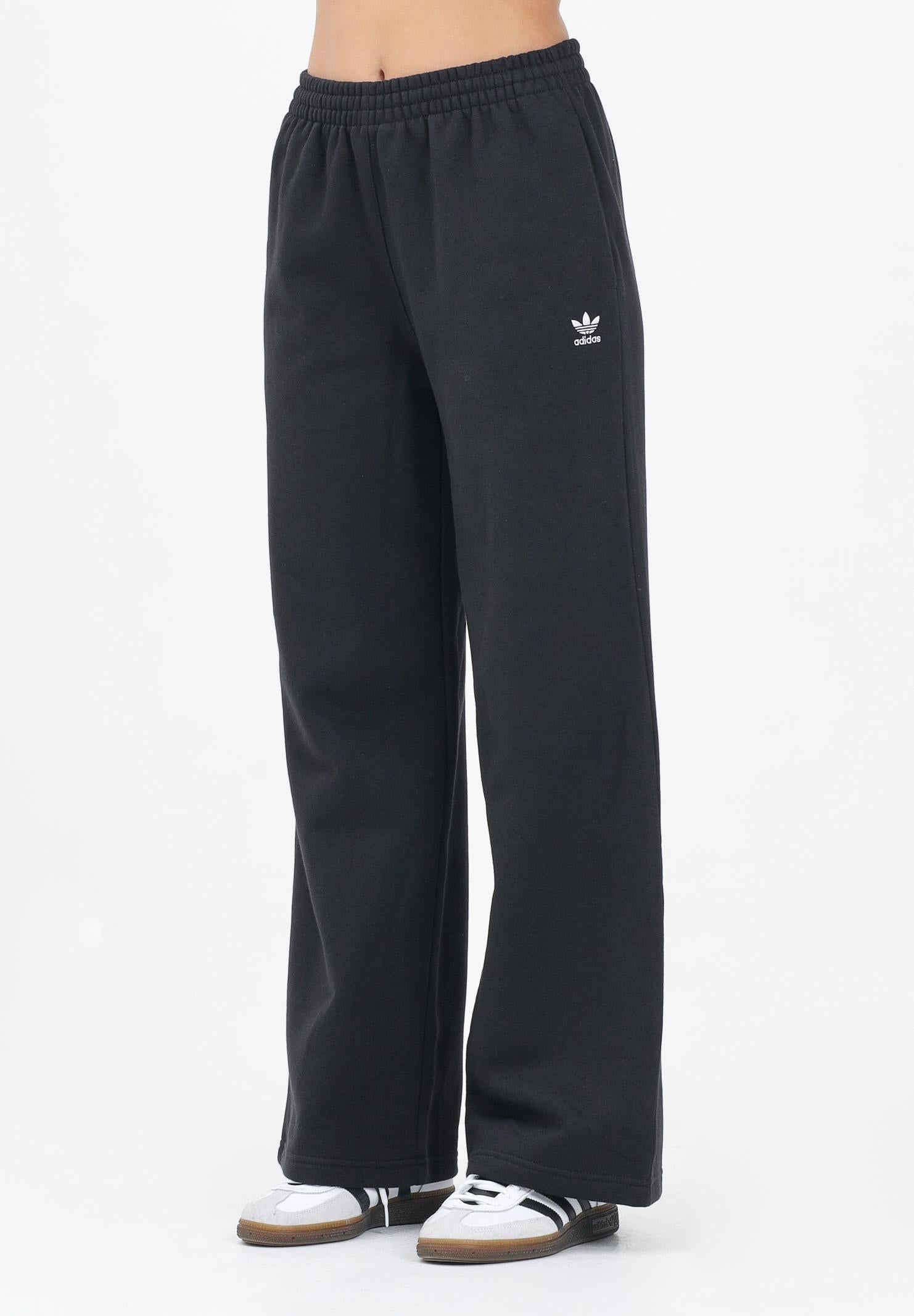 ADIDAS ORIGINALS Pantalone sportivo Essentials Wide Leg Fleece nero da donna JX5251  ADIDAS ORIGINALS 