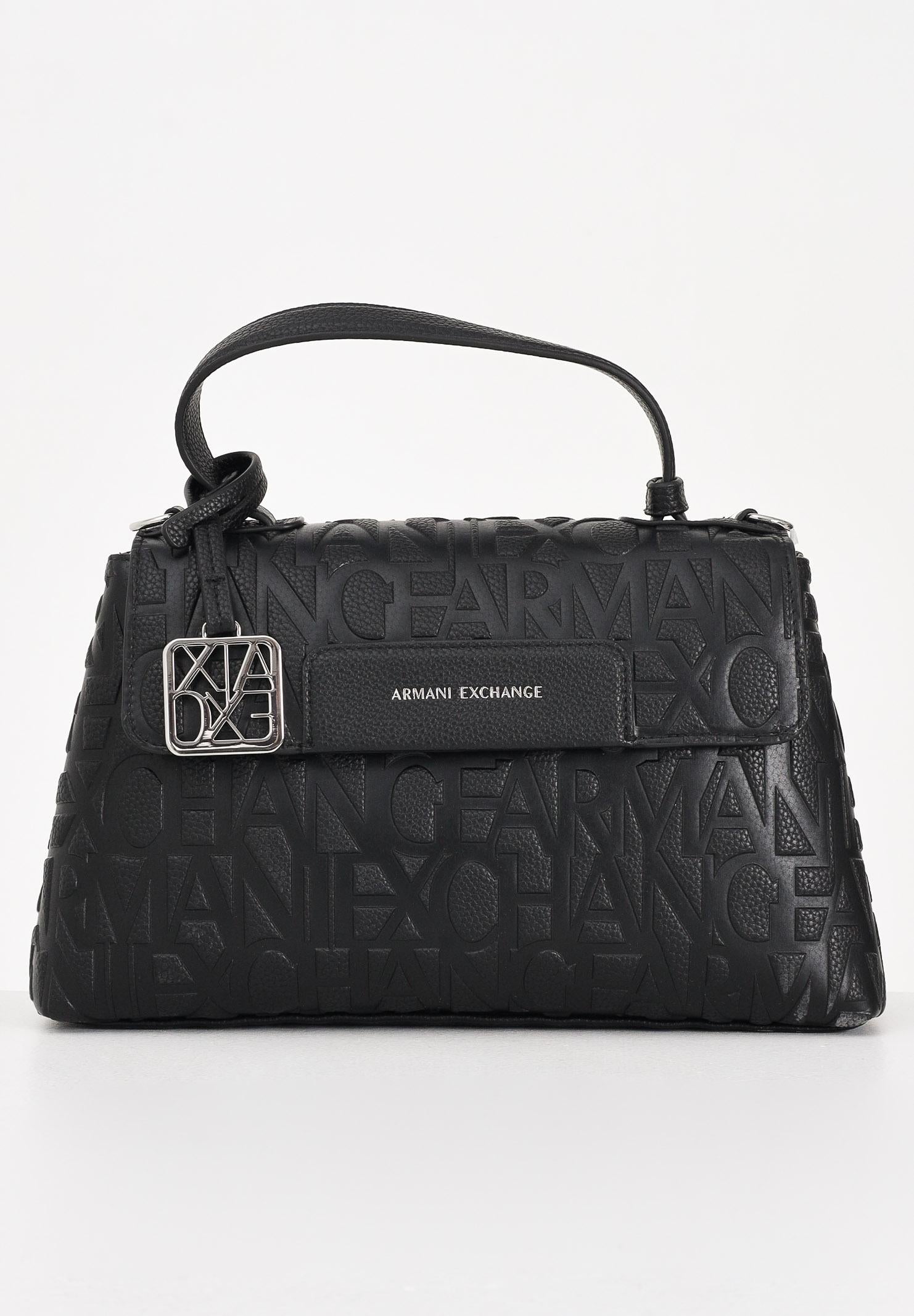 ARMANI EXCHANGE Borsa a mano nera da donna con logo all-over XW001223AF15774 UC001 ARMANI EXCHANGE 