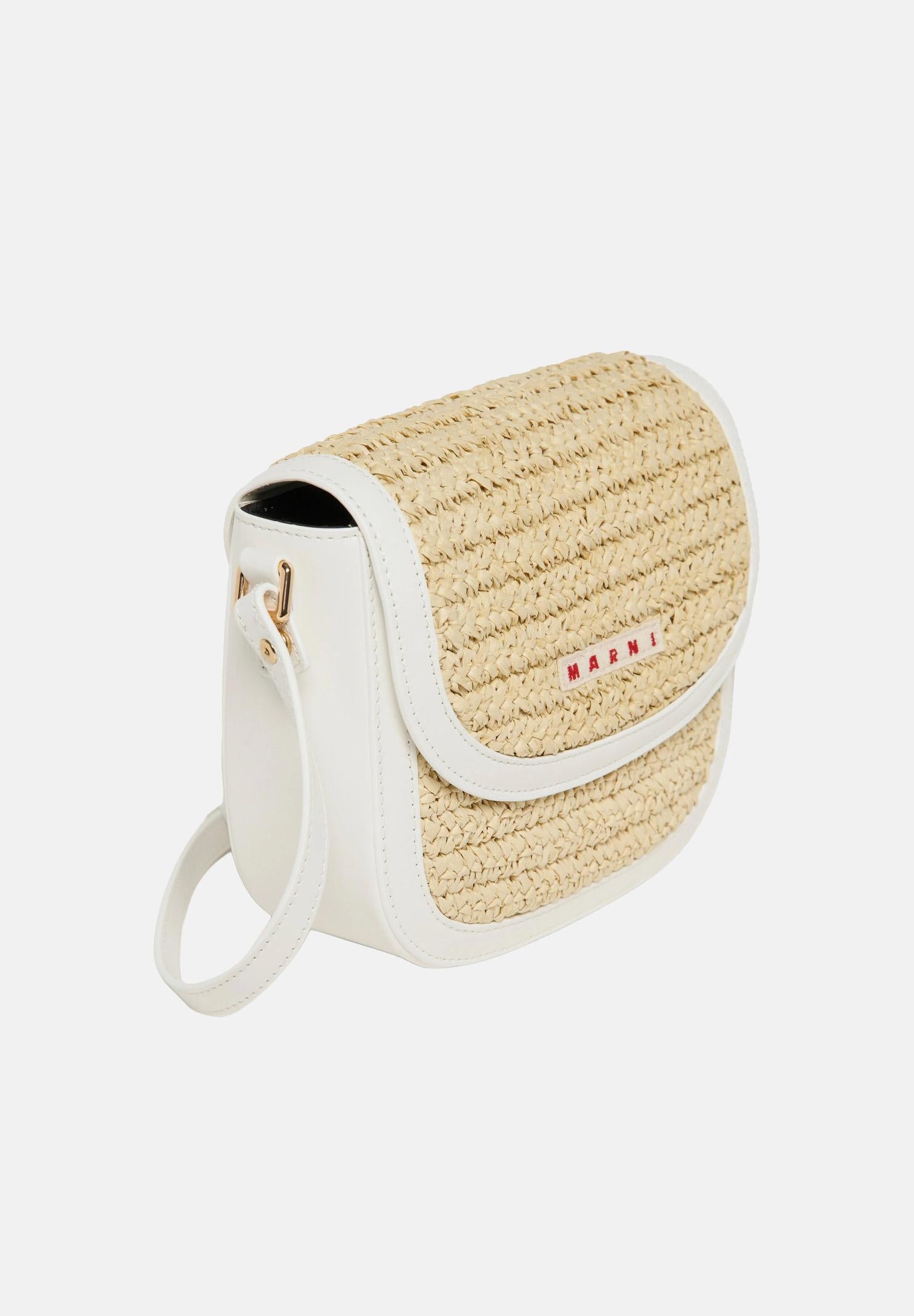 MARNI Borsa a tracolla Smile paglia e bianca da donna M01828M00WR 0M114 MARNI 