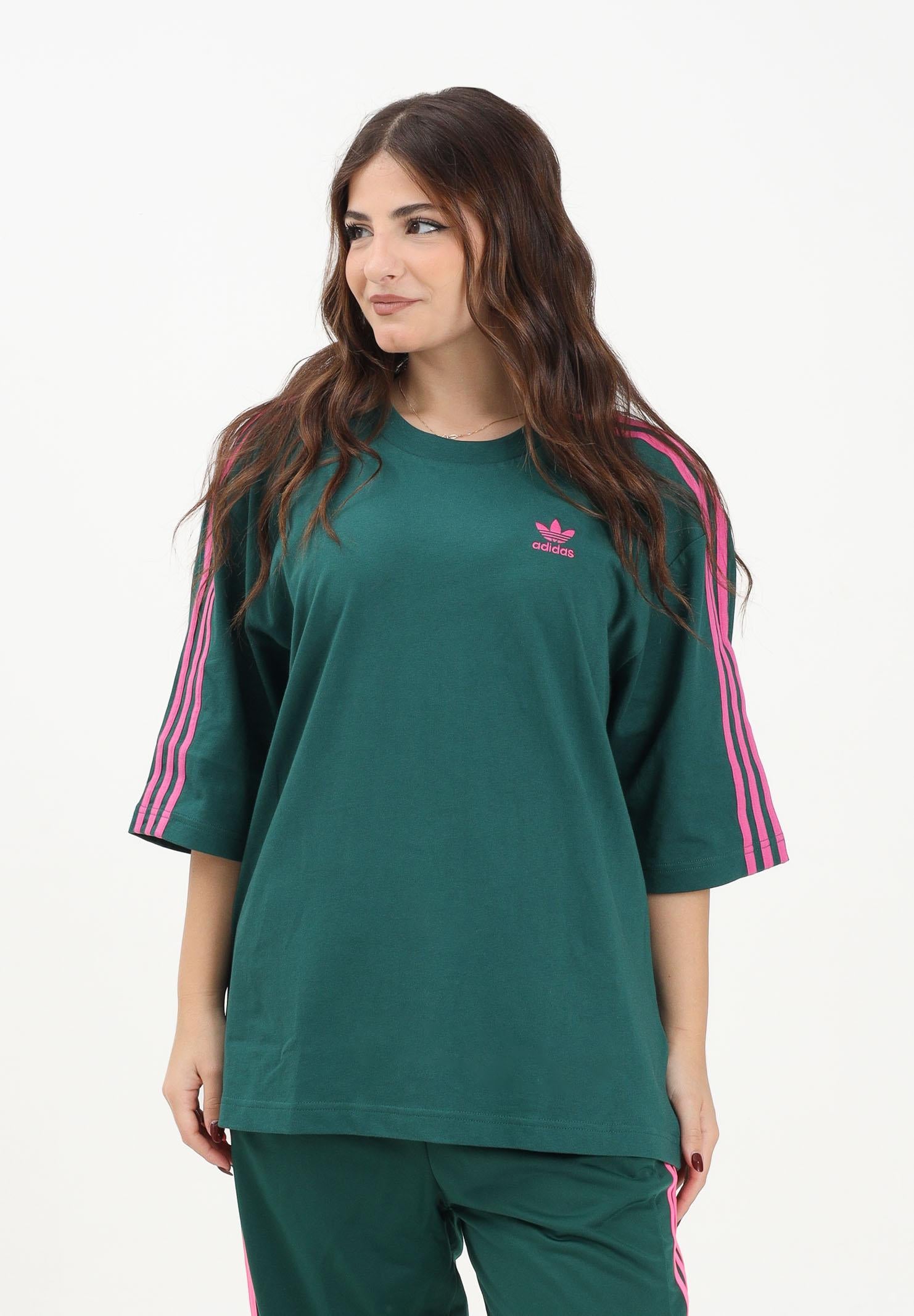 ADIDAS ORIGINALS T-shirt a manica corta Adicolor Oversized verde da donna KA0477 . ADIDAS ORIGINALS 