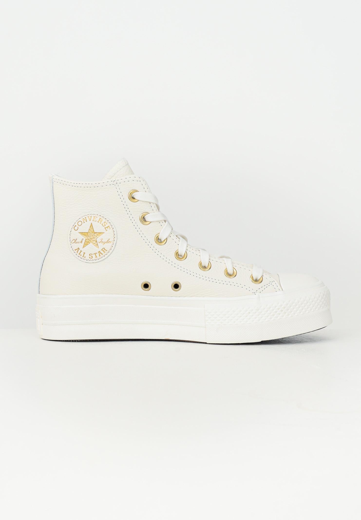 CONVERSE Sneakers Chuck Taylor All Star Lift Platform Golden Hits panna da donna A12764C . CONVERSE 