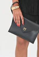 PINKO Pochette Flat Purse Handle nera da donna 104820A0F1 Z99Q PINKO 