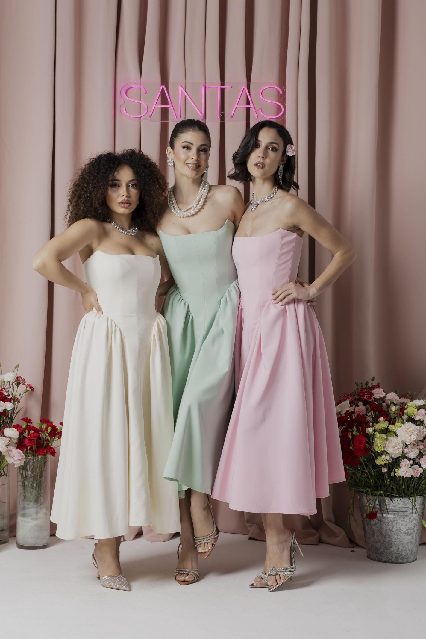 SANTAS Abito midi MARSHMALLOW rosa da donna PV2509 ROSA SANTAS 