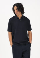 ARMANI EXCHANGE Polo a manica corta nera da uomo con lavorazione a costine XM002438AF22249 UB101 ARMANI EXCHANGE 