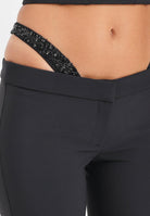 ELISABETTA FRANCHI Pantalone elegante nero da donna con cristalli PA12857E2 110 ELISABETTA FRANCHI 