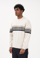 ARMANI EXCHANGE Maglioncino girocollo panna da uomo con bande a contrasto XM002424AF11960 M1302 ARMANI EXCHANGE 