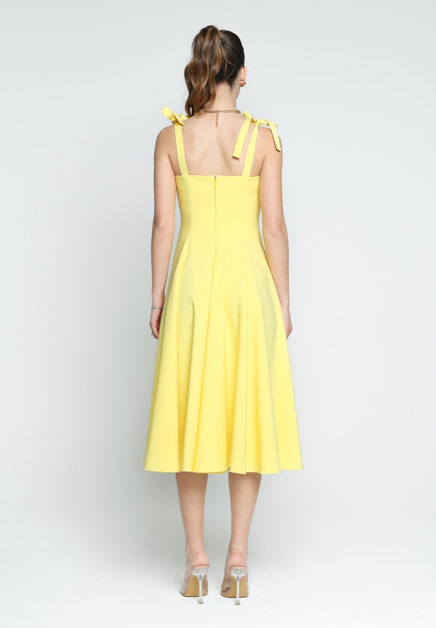 SANTAS Abito midi MEDELEINE giallo da donna PV2508 GIALLO SANTAS 