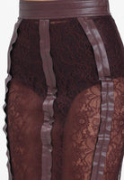 ELISABETTA FRANCHI Gonna midi in pizzo floreale bordeaux da donna GO14457E2 EA4 ELISABETTA FRANCHI 