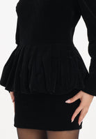 TPN Abito corto Aspen in velluto nero da donna ASPEN112W5 D6 TPN 