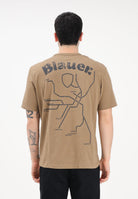 BLAUER T-shirt a manica corta marrone da uomo con stampa grafica 26SBLUH02069-007439 340 BLAUER 