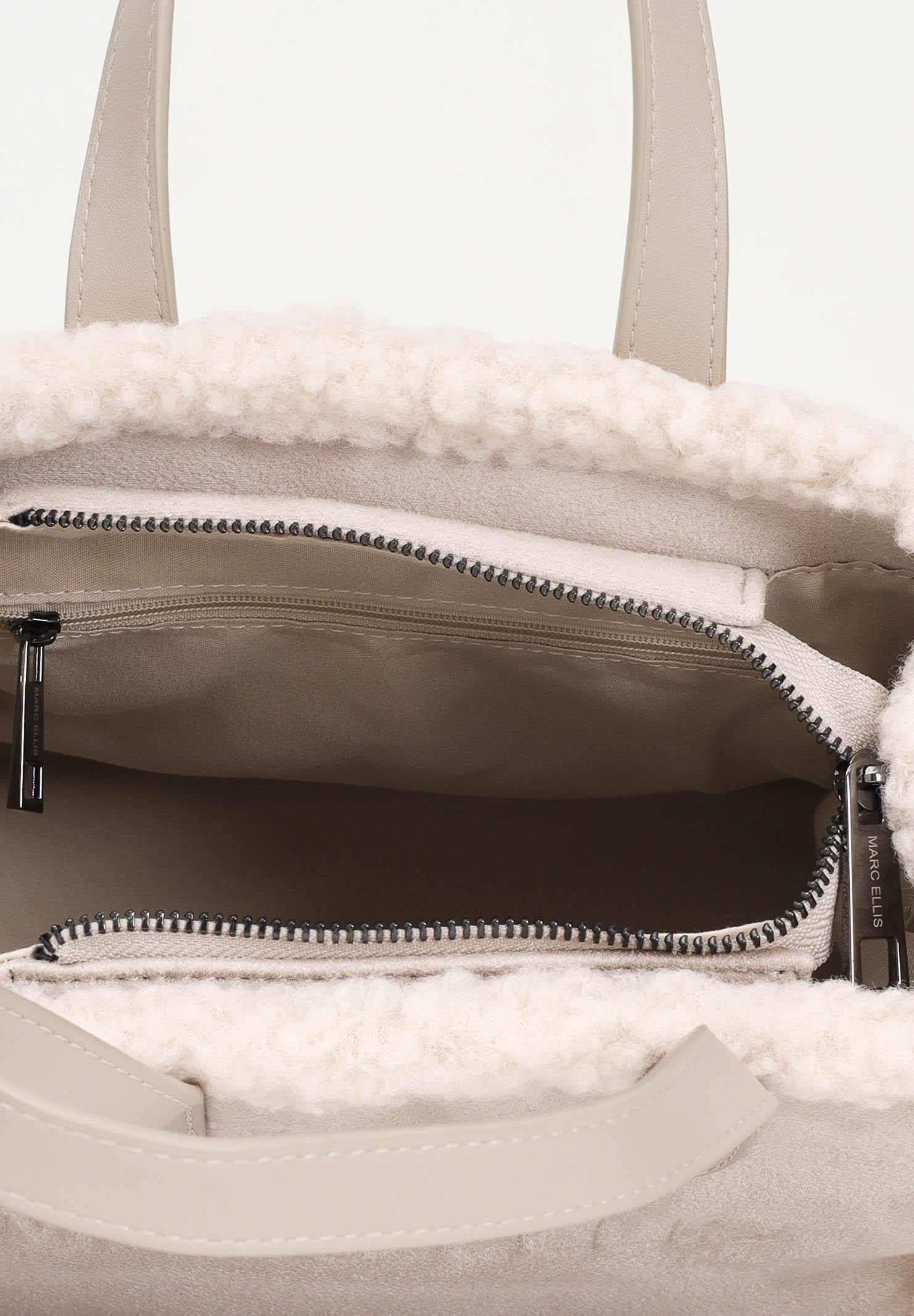 MARC ELLIS Borsa a mano Buby Suede M in morbido suede beige da donna BUBY-SUEDE-M TA MARC ELLIS 