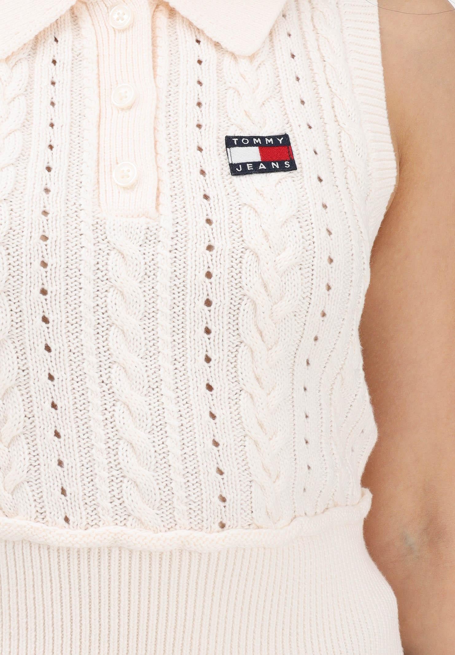 TOMMY JEANS Top in maglia panna da donna DW0DW22318 YBH TOMMY JEANS 