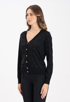 ELISABETTA FRANCHI Cardigan nero da donna con cristalli<BR/> MK26B56E2 188 ELISABETTA FRANCHI 