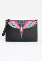 MARCELO BURLON COUNTY OF MILAN Pochette a mano nera per uomo e donna con stampa COMAF250134  MARCELO BURLON COUNTY OF MILAN 