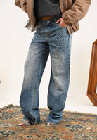 VICOLO Jeans Aurora in denim da donna con pietre DF5154 VU VICOLO 