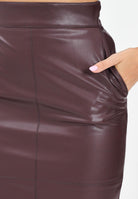 ELISABETTA FRANCHI Gonna midi bordeaux da donna con ganci gioiello GO14557E2 EA4 ELISABETTA FRANCHI 