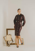 SANTAS Abito midi MYSTÈRE bordeaux da donna PV2618 BO SANTAS 