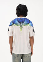 MARCELO BURLON COUNTY OF MILAN T-shirt a manica corta beige da uomo con stampa S6CMMATH086 412 MARCELO BURLON COUNTY OF MILAN 