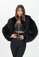 ELISABETTA FRANCHI Pelliccia nera da donna con bustier GB05A57E2 110 ELISABETTA FRANCHI 